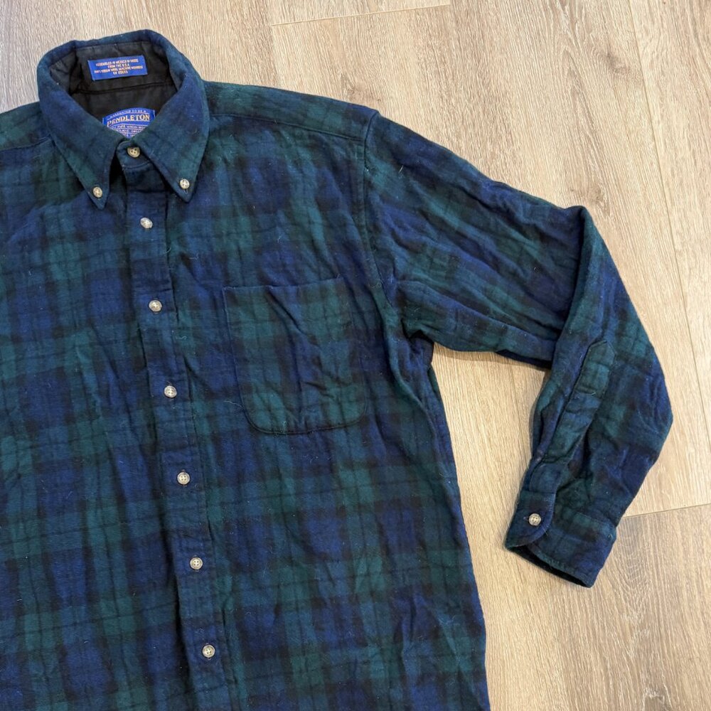 Pendleton Wool Tartan Flannel Button-up Shirt Gre… - image 4